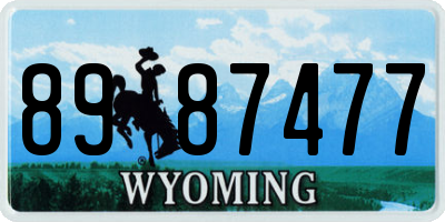 WY license plate 8987477
