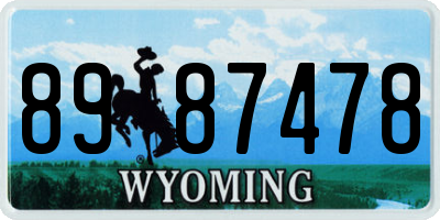 WY license plate 8987478