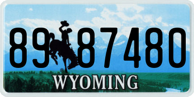 WY license plate 8987480