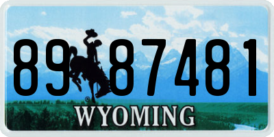 WY license plate 8987481