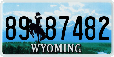 WY license plate 8987482