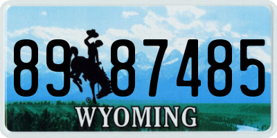 WY license plate 8987485