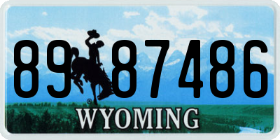 WY license plate 8987486
