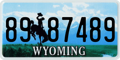 WY license plate 8987489