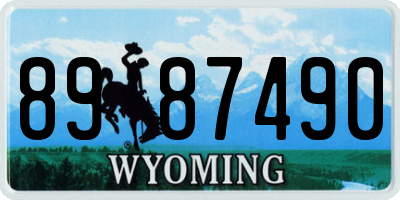 WY license plate 8987490