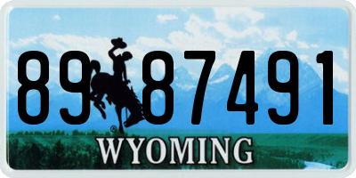 WY license plate 8987491