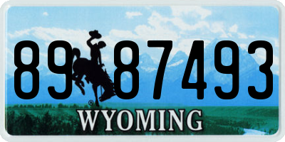 WY license plate 8987493