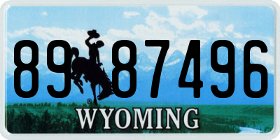 WY license plate 8987496