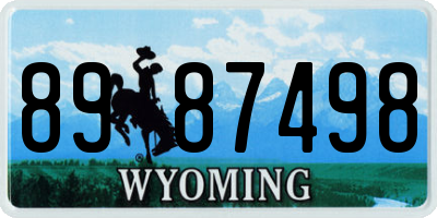 WY license plate 8987498
