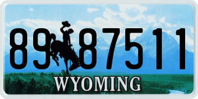 WY license plate 8987511