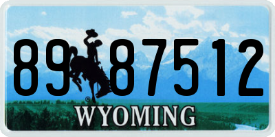 WY license plate 8987512