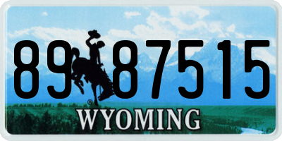 WY license plate 8987515