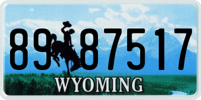 WY license plate 8987517