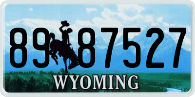 WY license plate 8987527