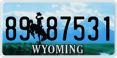 WY license plate 8987531