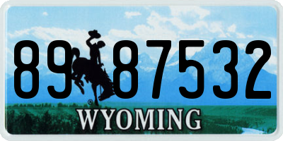 WY license plate 8987532