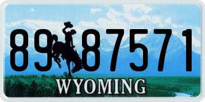 WY license plate 8987571