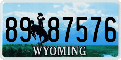 WY license plate 8987576