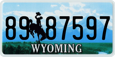 WY license plate 8987597