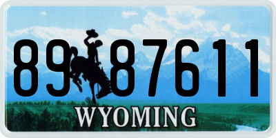 WY license plate 8987611