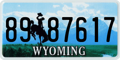 WY license plate 8987617