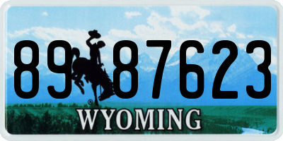 WY license plate 8987623