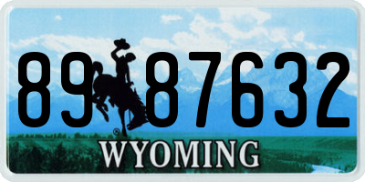WY license plate 8987632
