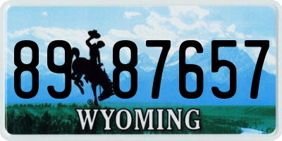 WY license plate 8987657