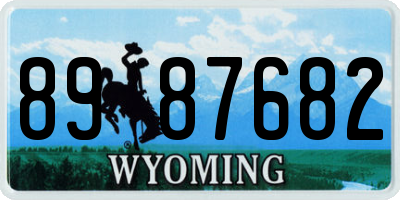 WY license plate 8987682