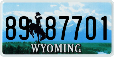 WY license plate 8987701