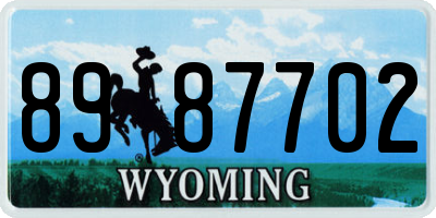 WY license plate 8987702
