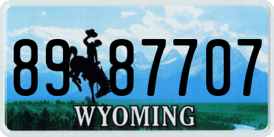 WY license plate 8987707