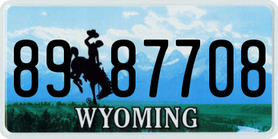 WY license plate 8987708