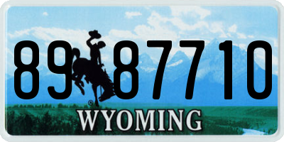 WY license plate 8987710