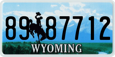 WY license plate 8987712