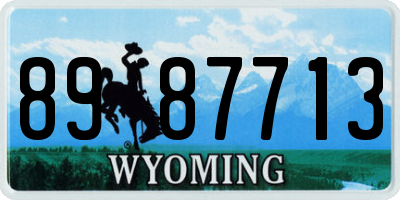 WY license plate 8987713