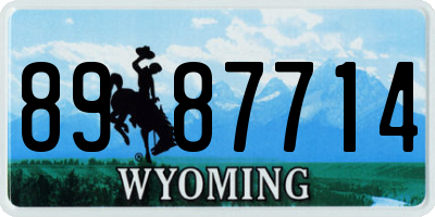 WY license plate 8987714