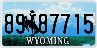 WY license plate 8987715