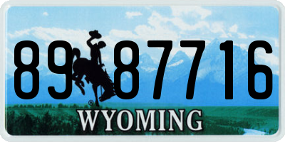 WY license plate 8987716
