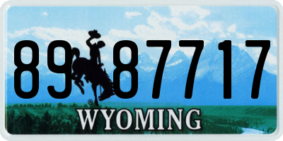 WY license plate 8987717