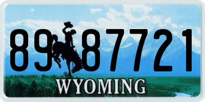 WY license plate 8987721