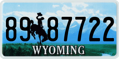 WY license plate 8987722