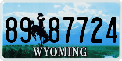 WY license plate 8987724