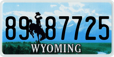 WY license plate 8987725