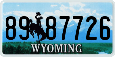 WY license plate 8987726