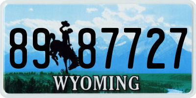 WY license plate 8987727