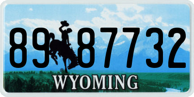 WY license plate 8987732