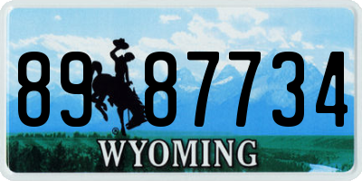 WY license plate 8987734