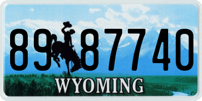 WY license plate 8987740