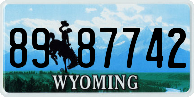 WY license plate 8987742